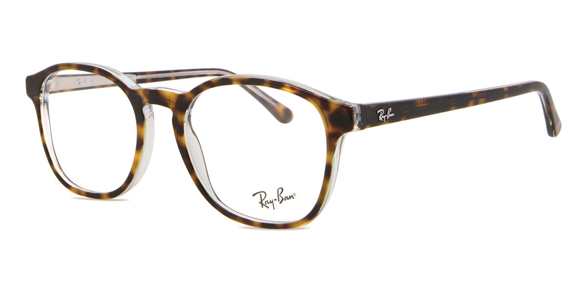 Ray-Ban RX5417 5082 Oval Tortoise on Transparent Eyeglasses ...